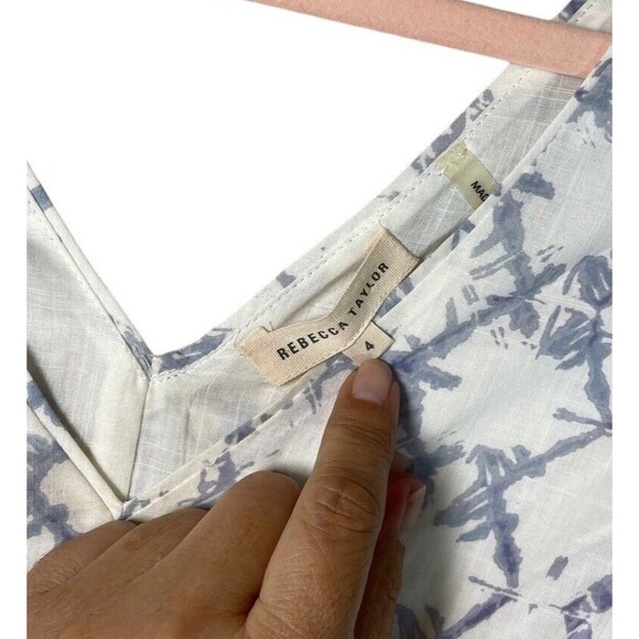 Rebecca Taylor Snake Skin Cotton Fit And Flounce Summer Sundress Size 4‎ - Picture 5 of 12